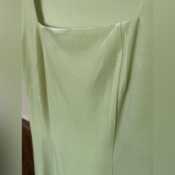 Green Velour Mini Dress - Picture 2 of 7